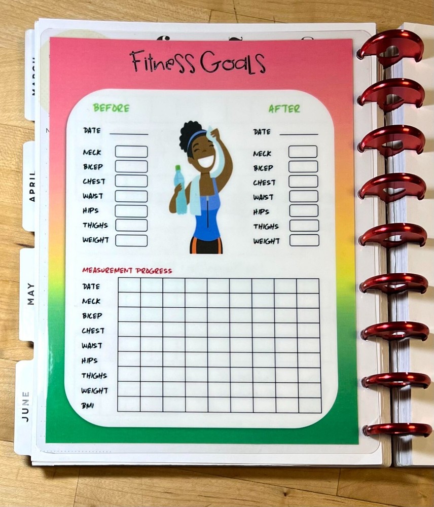 Weight Loss Tracker Diet Dashboard Insert for use with Classic HAPPY Planner-