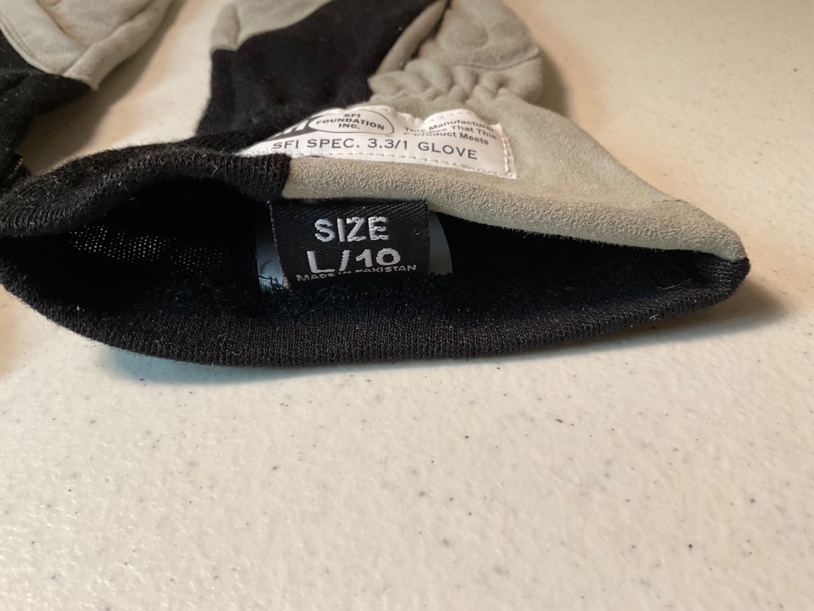 RaceQuip 351005 351 Series Driving Gloves - SFI 3.3/1 - Black/Gray- Large IMCA