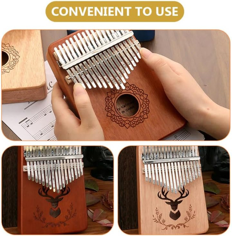 4 Sets 17 Key Kalimba Replacement Kit with Metal Keys, Bridge, Saddle &