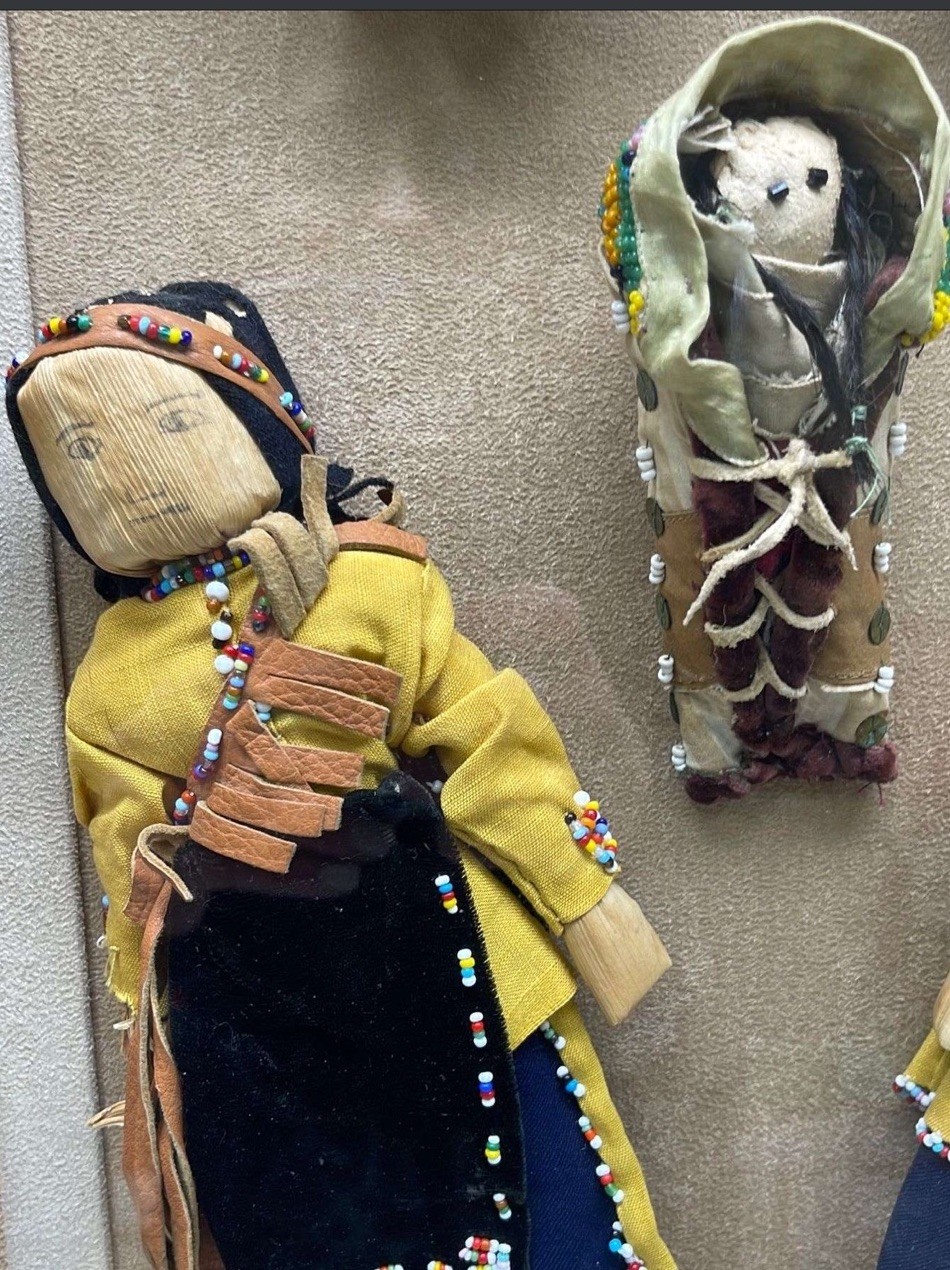 Native American dolls in shadowbox Kachina Indian Lot Collection Display Tribe
