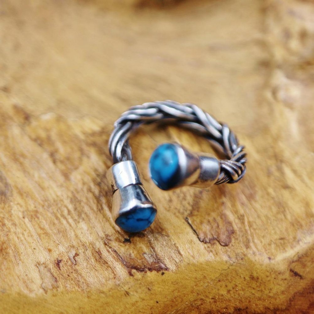 Unique Handmade Egyptian Oxidized Vintage Solid Silver Arabic/Persion Ring Band