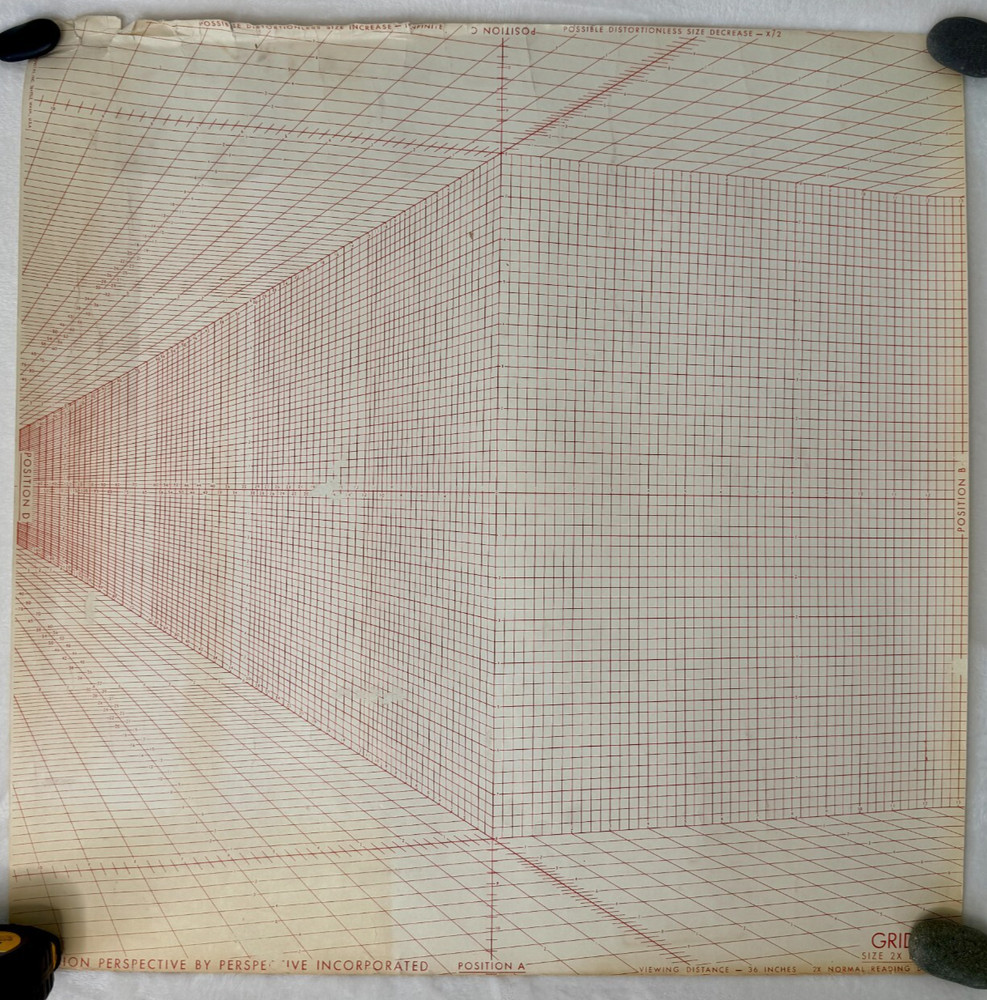 1955 Lawson Perspective Grid Charts Size IX Basic Set W Selector Charts Int/Ext