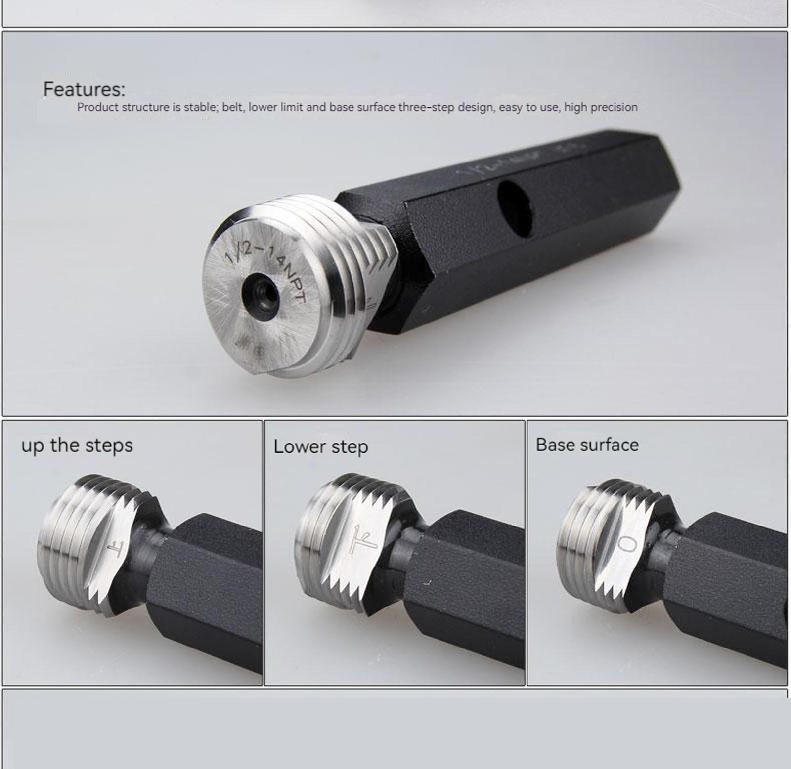 NPT 1/16" 1/8" 1/4" 3/8" 1/2" 3/4" 1" ~ 2" Taper Pipe Plug Thread Gage Gauge