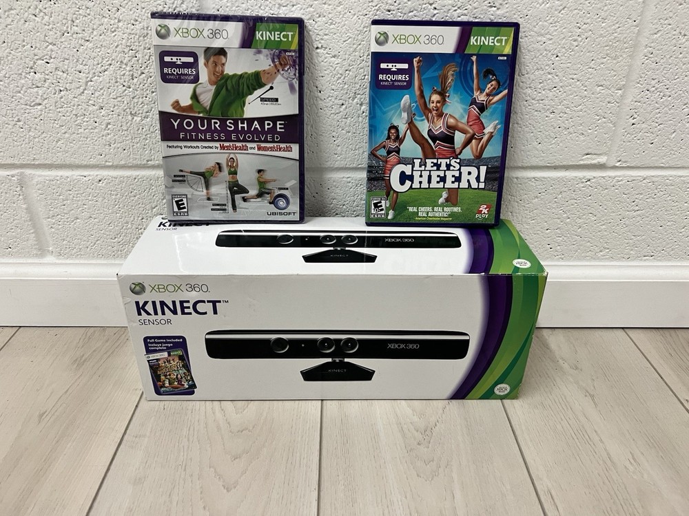 Xbox 360 Kinect Sensor Bundle with Let’s Cheer & Your Shape Games Tested Works