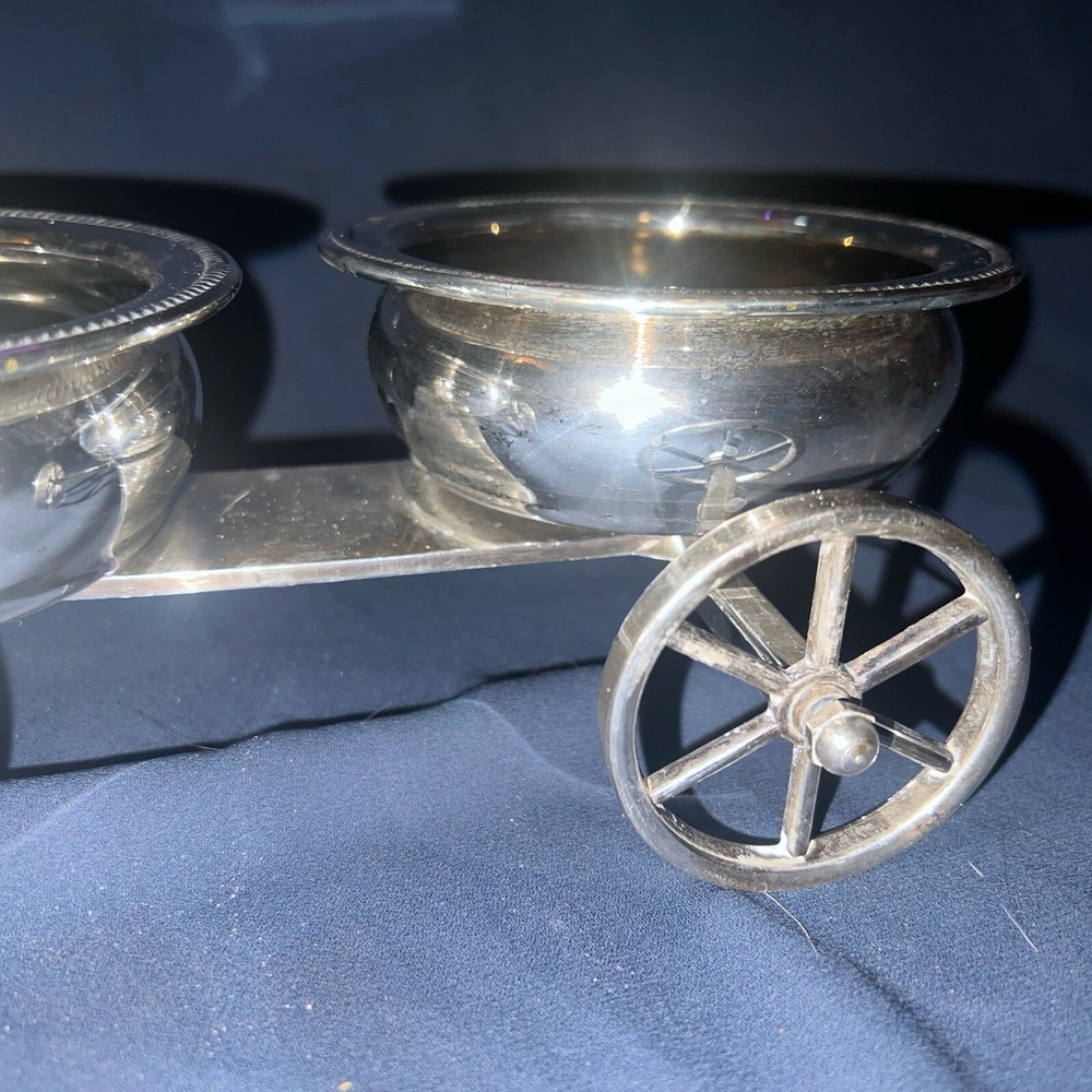 VINTAGE F.B. ROGERS SILVERPLATE "WAGON" Condiment Holder