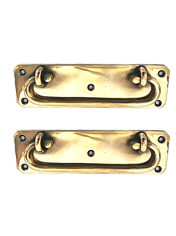 2 solid brass 6" inch long Box Handle 4.5 cm Wide Solid Brass Pulls Trunk lift