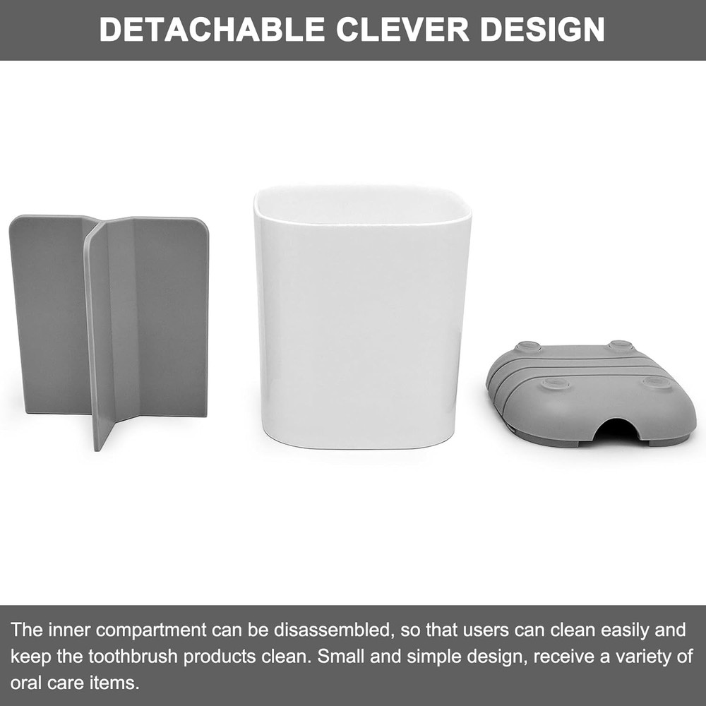 Toothbrush Holder Bathroom,Plastic Detachable Easy Cleaning Multi-Functional