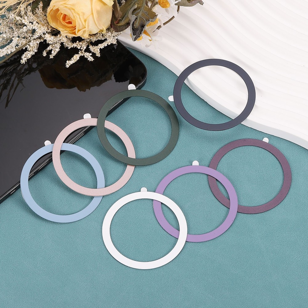 2Pcs Magnetic Sticker Ring Universal Magnetic Adapter Ring Light Green