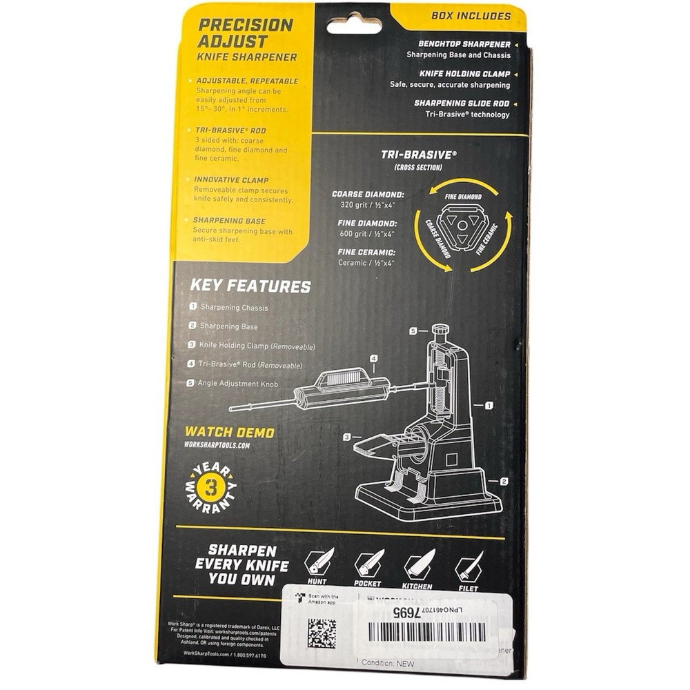 Work Sharp Black ‎Precision Adjust Knife Sharpener WSBCHPAJ - Lightly Used