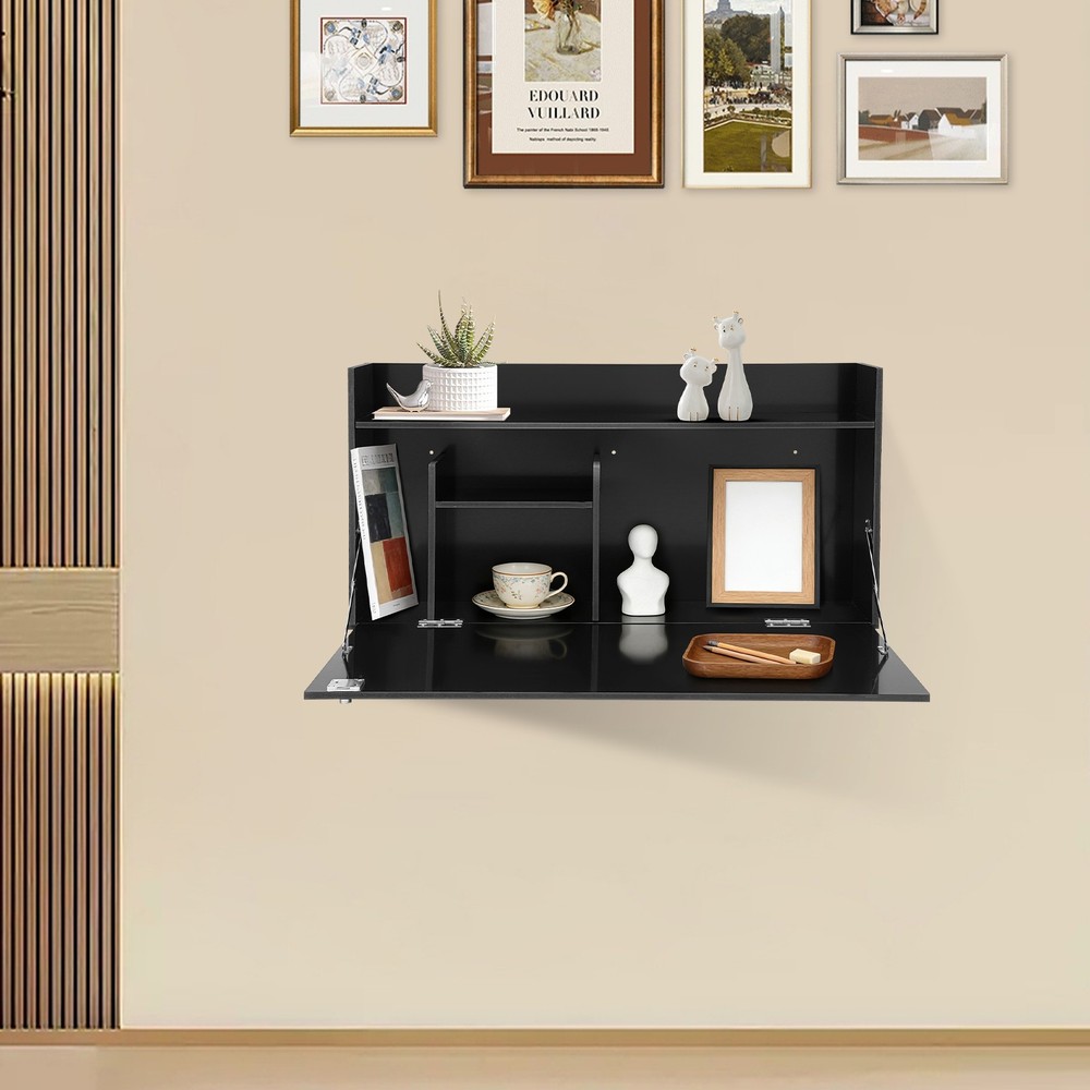 Wall Mounted Desk Cabinet, Multifunctional Floating Desk,Foldable Table Cabinet