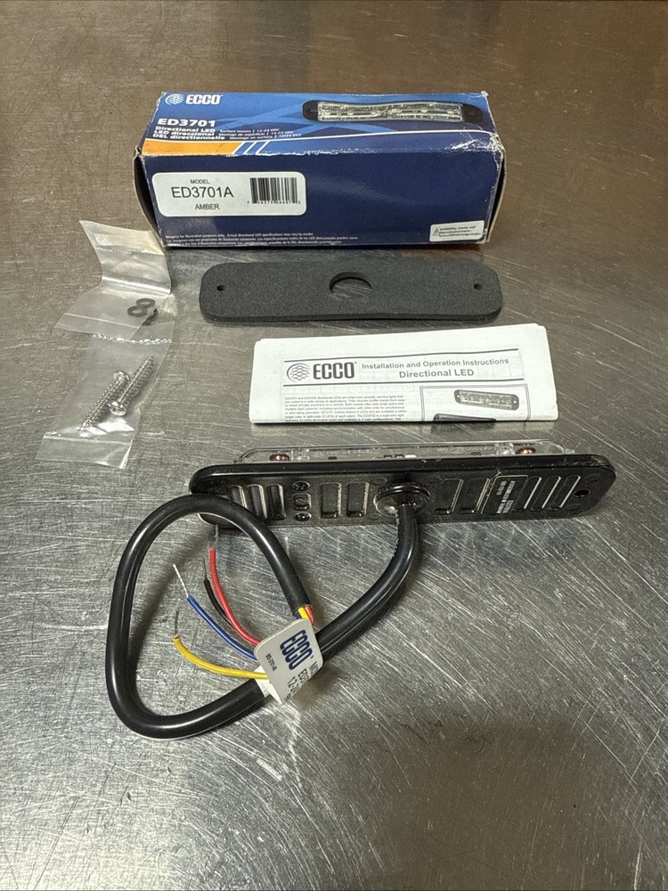 ECCO Directional LED Strobe Light ED3701A Amber Surface Mount 12-24 VDC