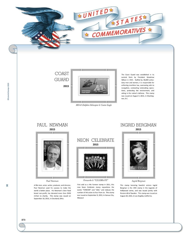 2015 U.S. Commemorative Singles COMPLETE Supplement (White Ace Alternative)