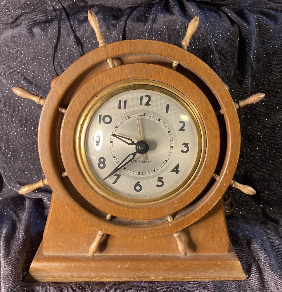Seth Thomas Ship's WHEEL  Electric Clock - Helmsman WORKING
