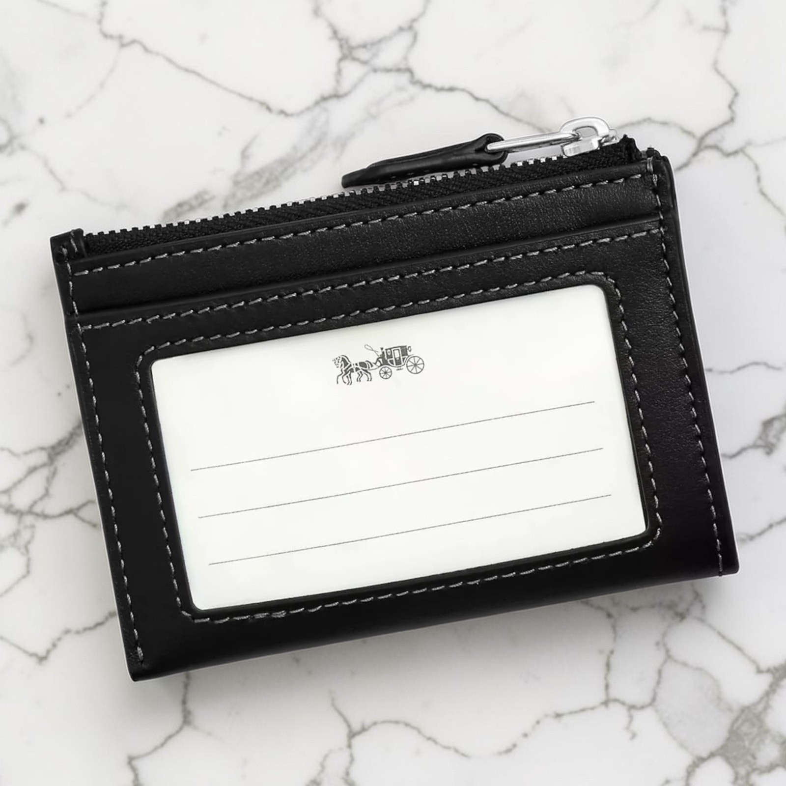 Coach Mini Skinny Id Case With Star Print in Black CW876