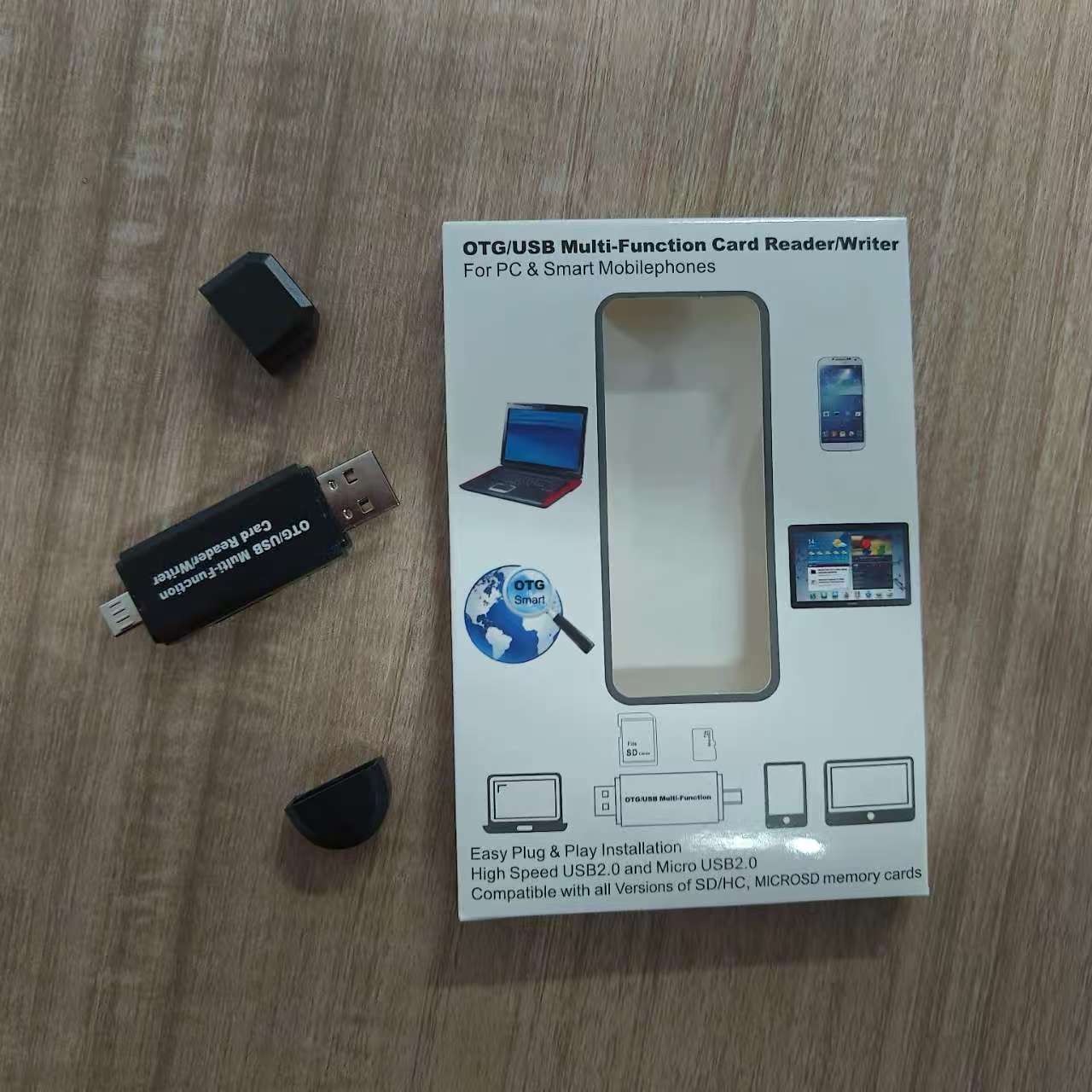 Micro USB OTG to USB 2.0 Adapter SD/Micro SD Card Reader With Standard USB Male