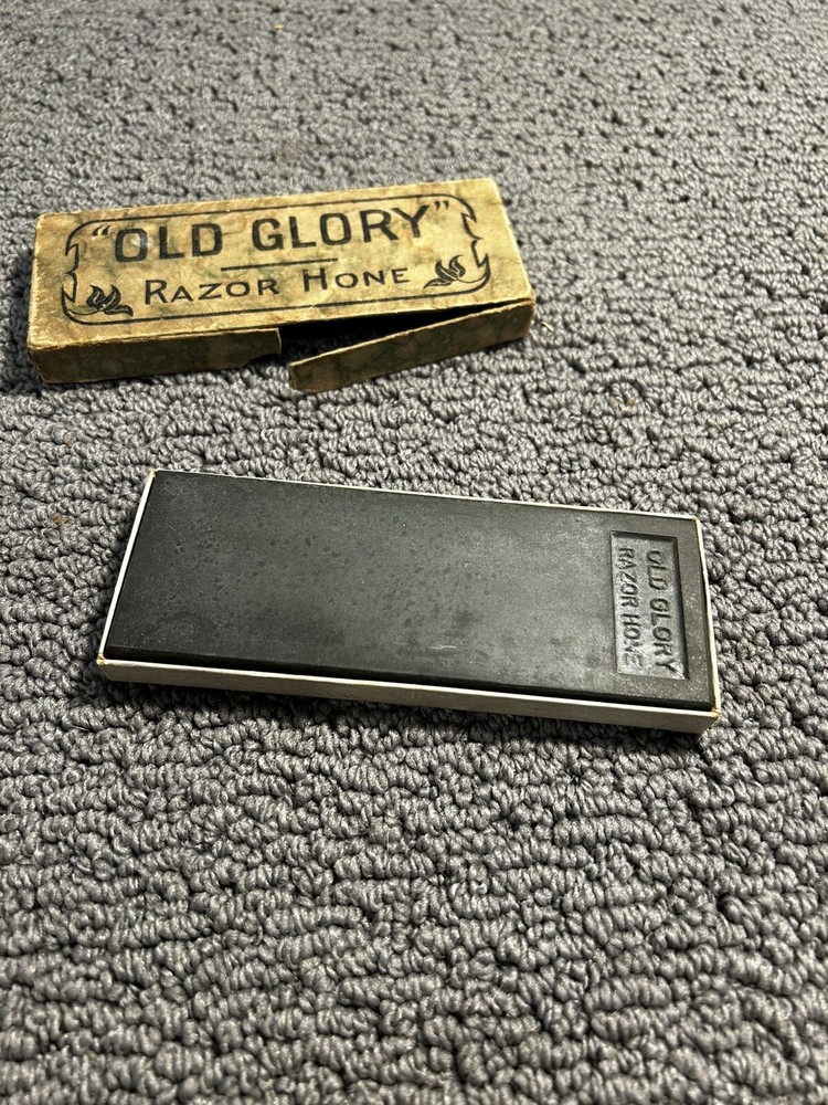 Vintage Old Glory Straight Razor Hone With Original Box