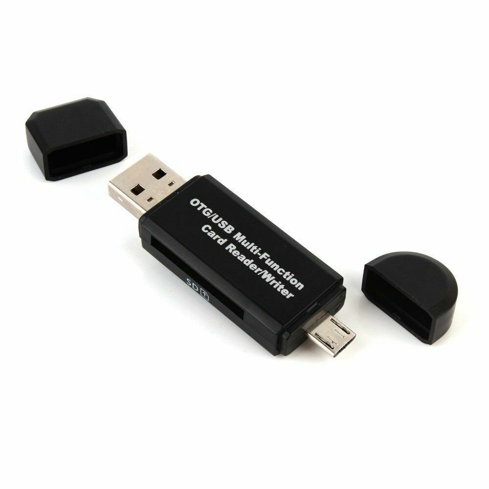 2xMicro USB OTG to USB 2.0 Adapter SD/Micro SD Card Reader With Standard USB NEW