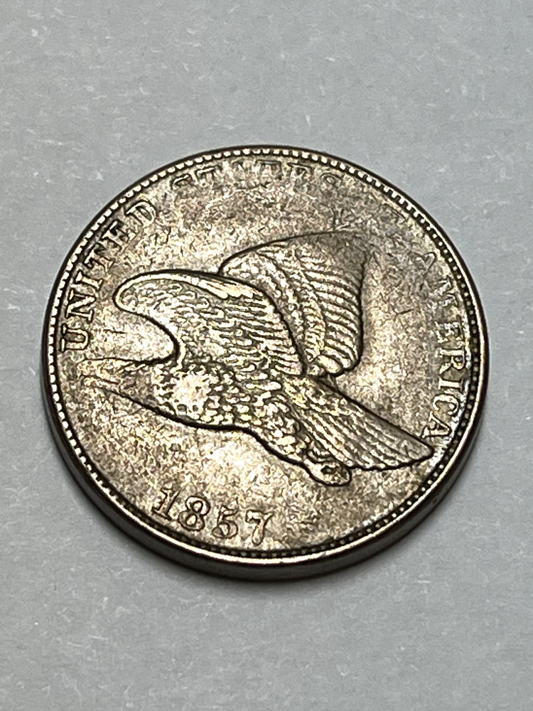 1857 Flying Eagle Cent ( VF + )