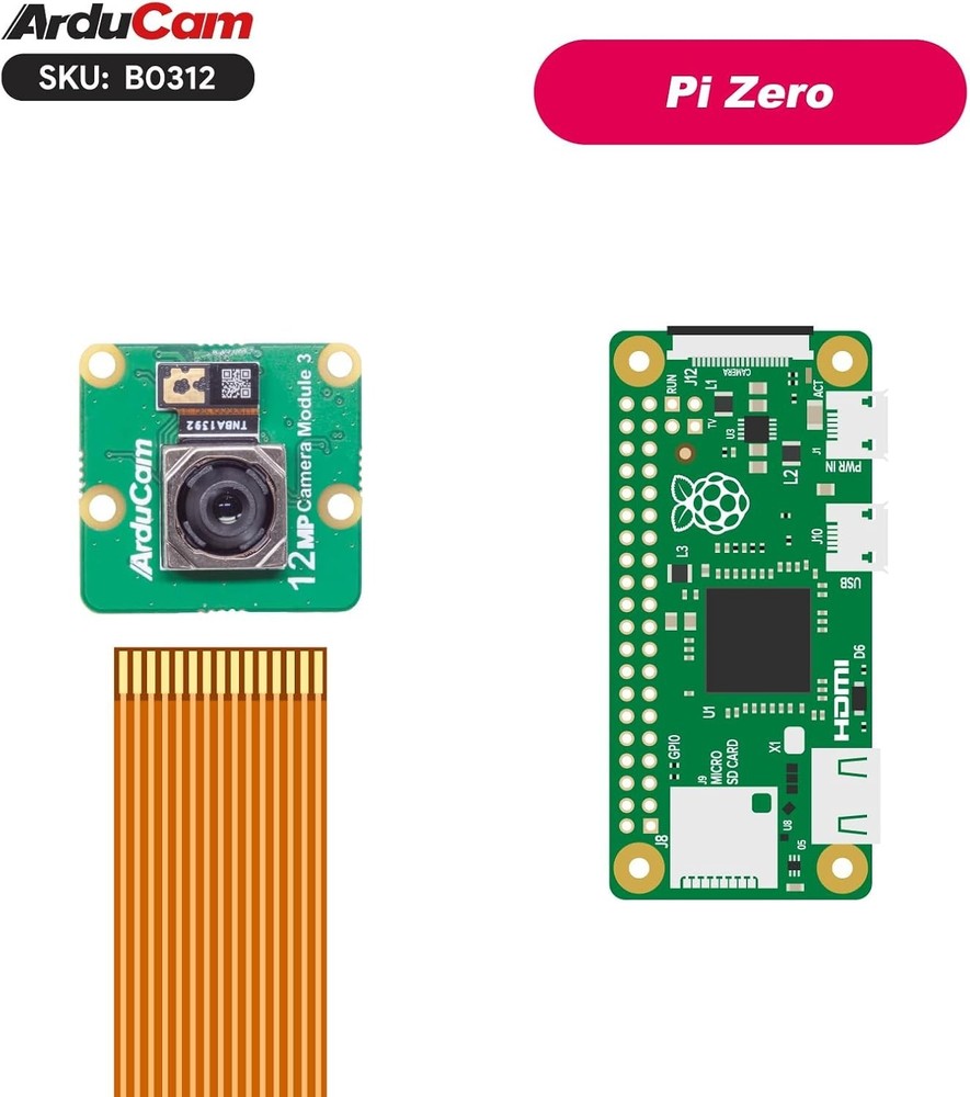 High Resolution 12MP Pi Camera Module V3 with Autofocus and Compatible Cables