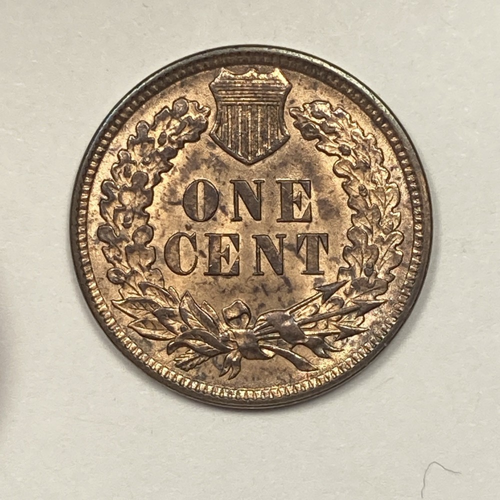 1891 Indian Cent .01. Original Red & Brown. Unc.