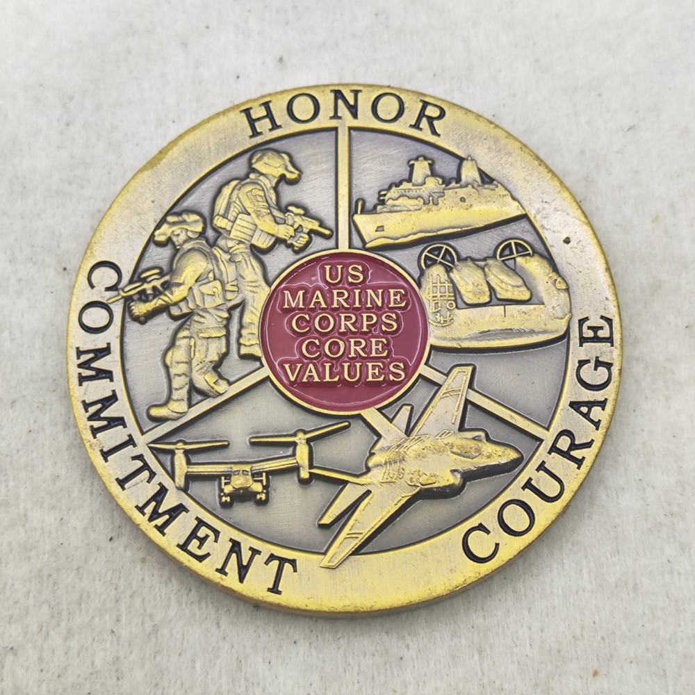 US Marine Corps Core Values Challenge Coin