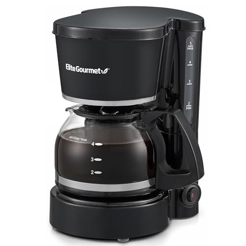 EHC-5055# Automatic Brew & Drip Coffee Maker with Pause N Serve 5 Cup Black