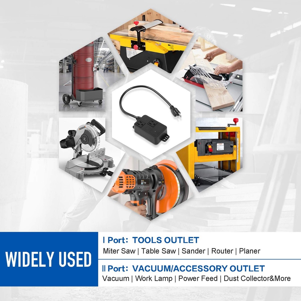 Automatic Vacuum Switch for Power Tools Dust Control Autoswitch with Unique C...