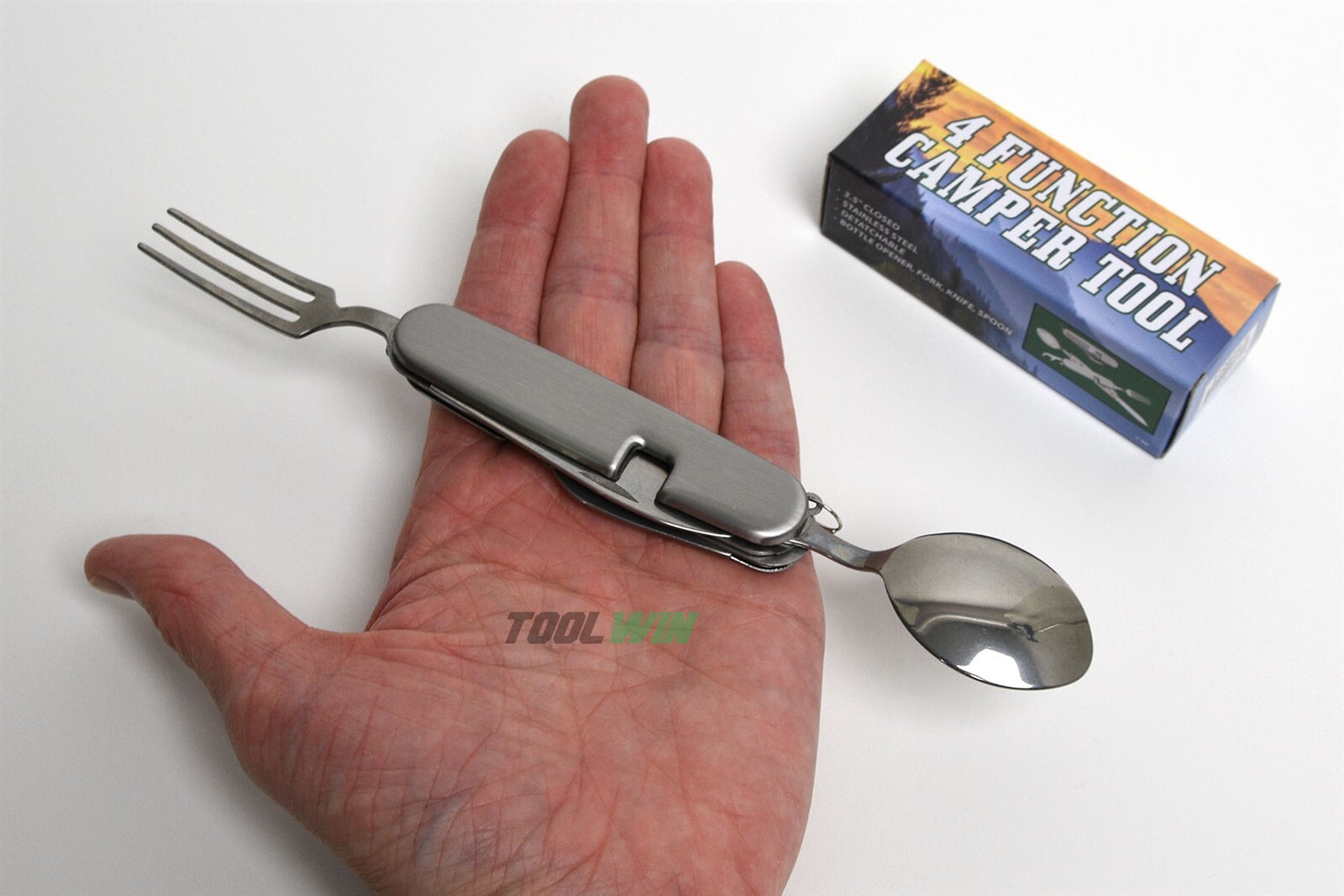 4-in-1 Folding Camping Cutlery Set Eating Utensil Fork Knife Spoon Mess Kit