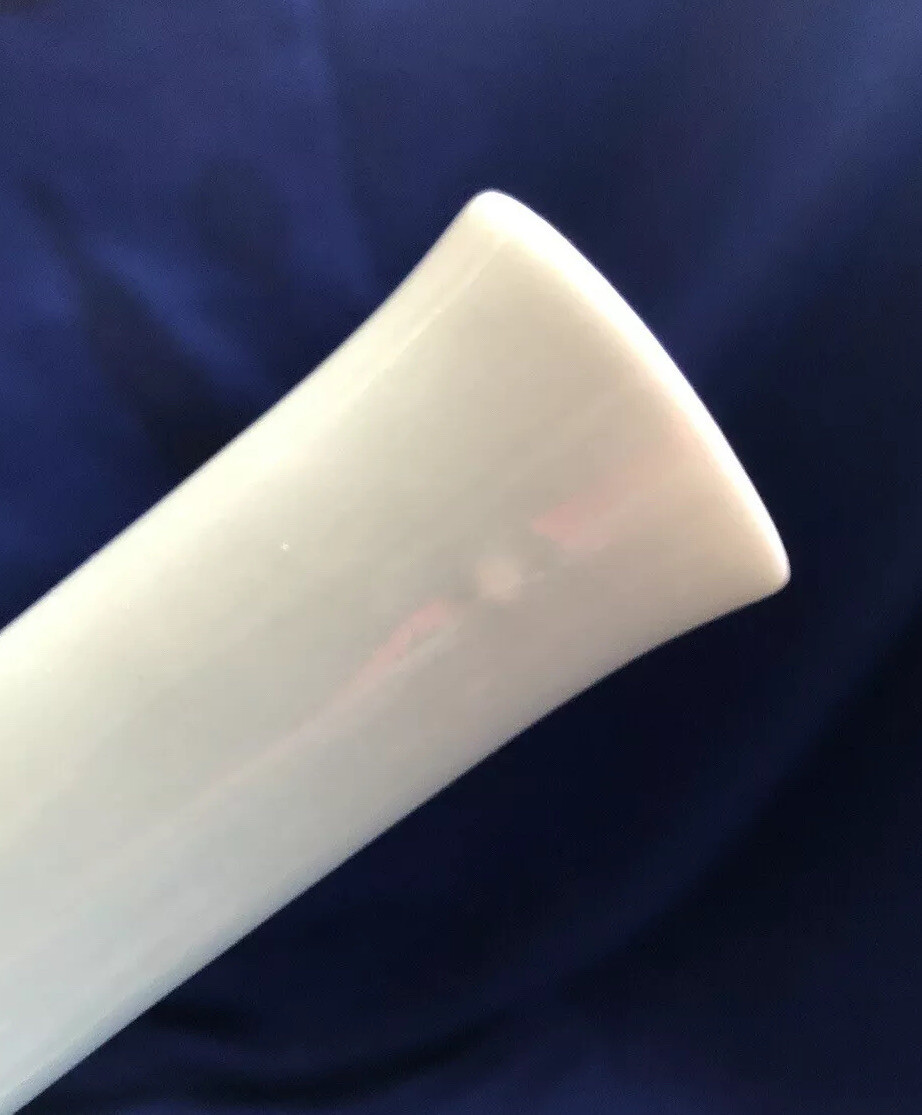 Celadon Glaze Gourd Vase Slender Neck Unique Triangular Opening Japan Vintage