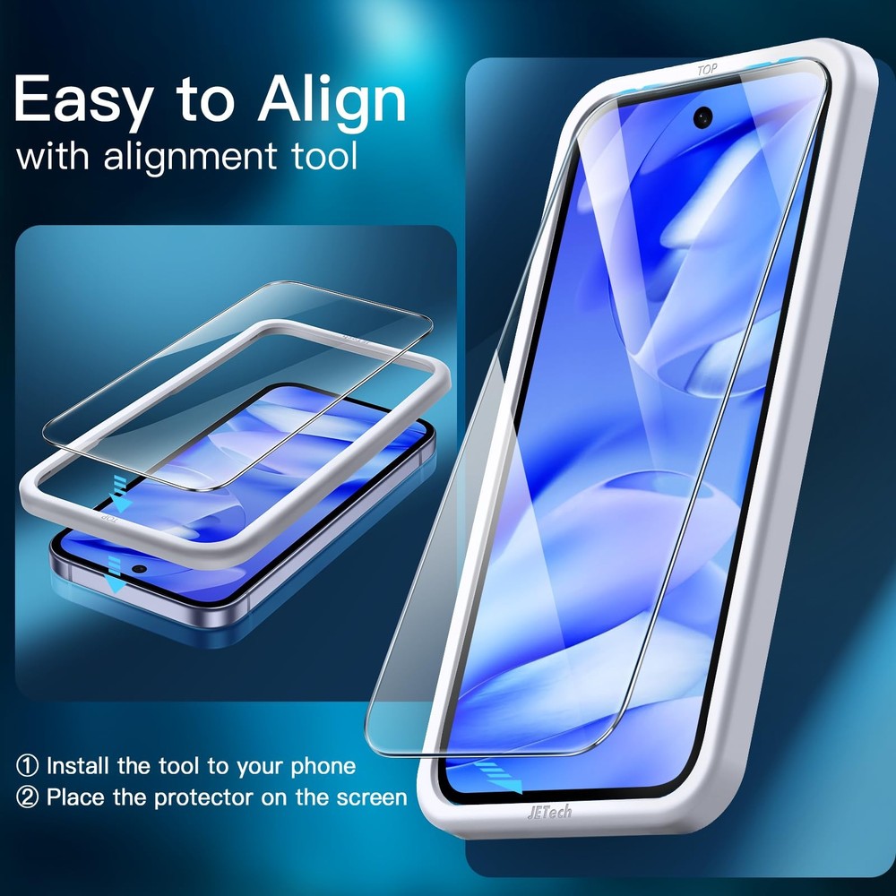JETech Screen Protector for Google Pixel 9a 6.3-Inch 2025, 9a, Clear