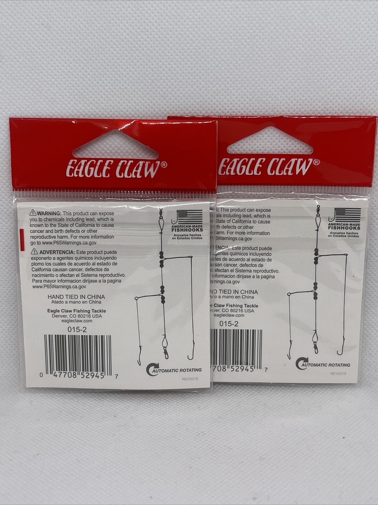 2X Eagle Claw 015-2 Crappie Rig Size 2