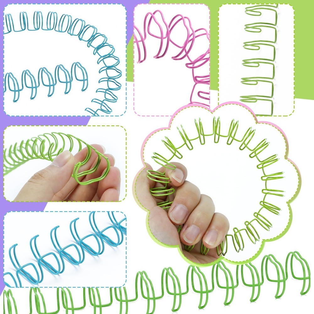 48 Pack 9/16 Inch Double Loop Binding Wires Spiral Notebook Maker, 2:1 Pitch