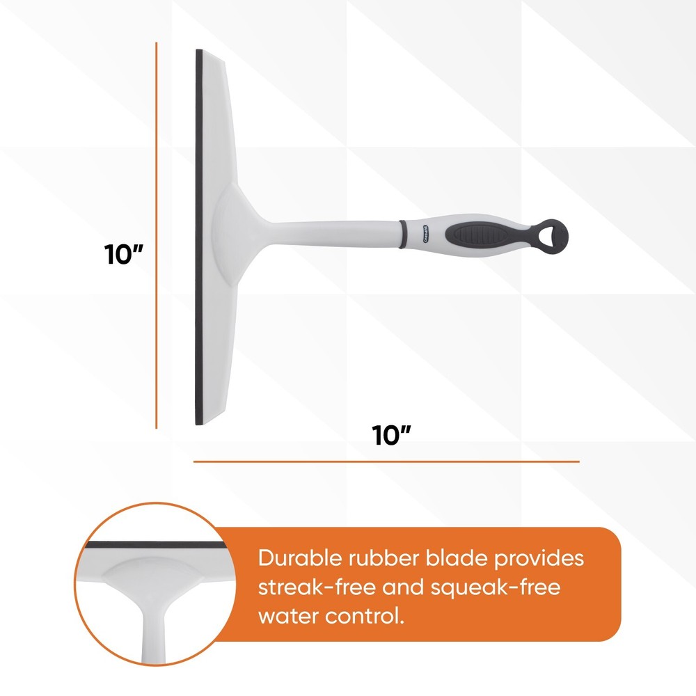 10" Grey Rubber Squeegee with Hanging Loop 2-Pack