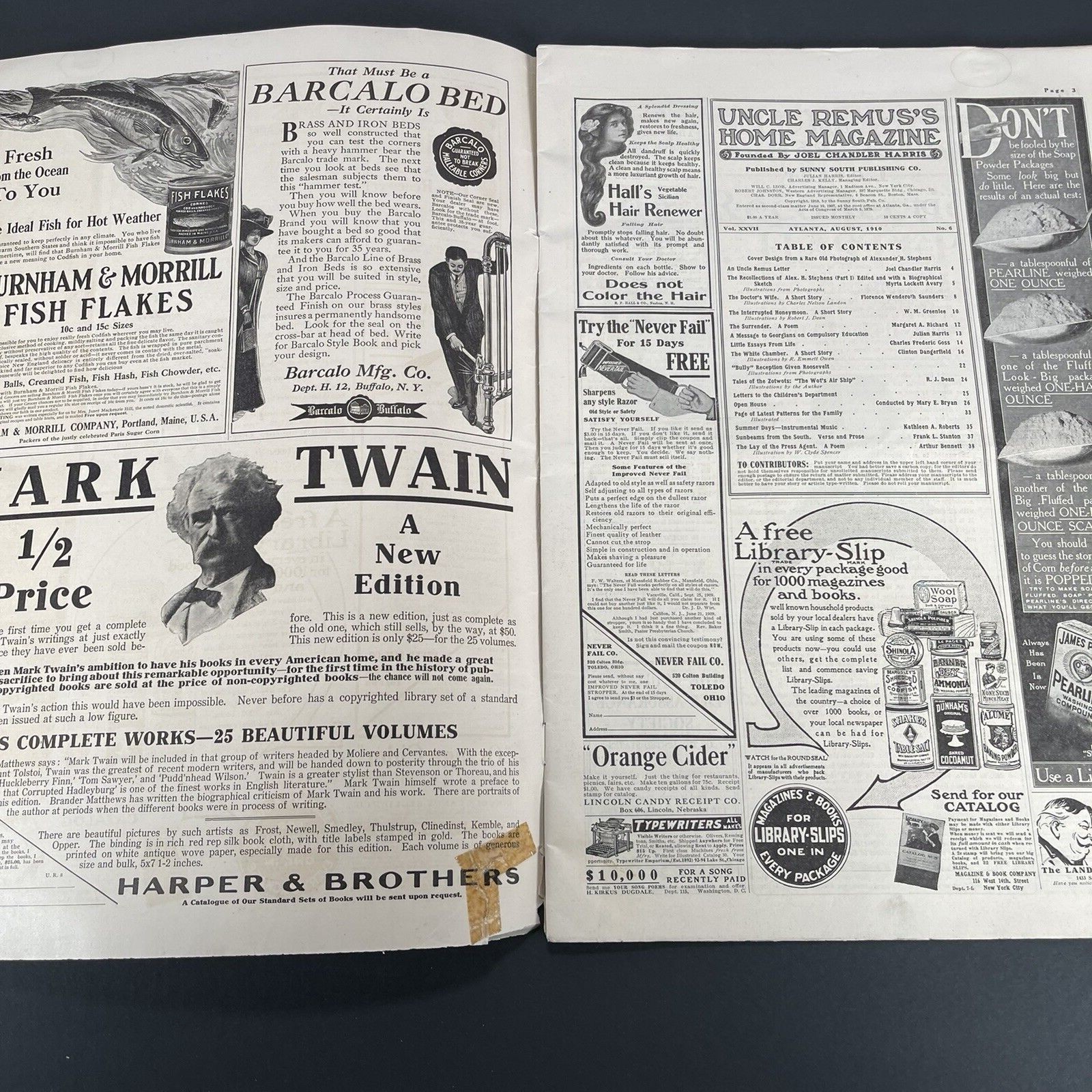 1910, August, Uncle Remus Home Magazine Vintage Paper Disney