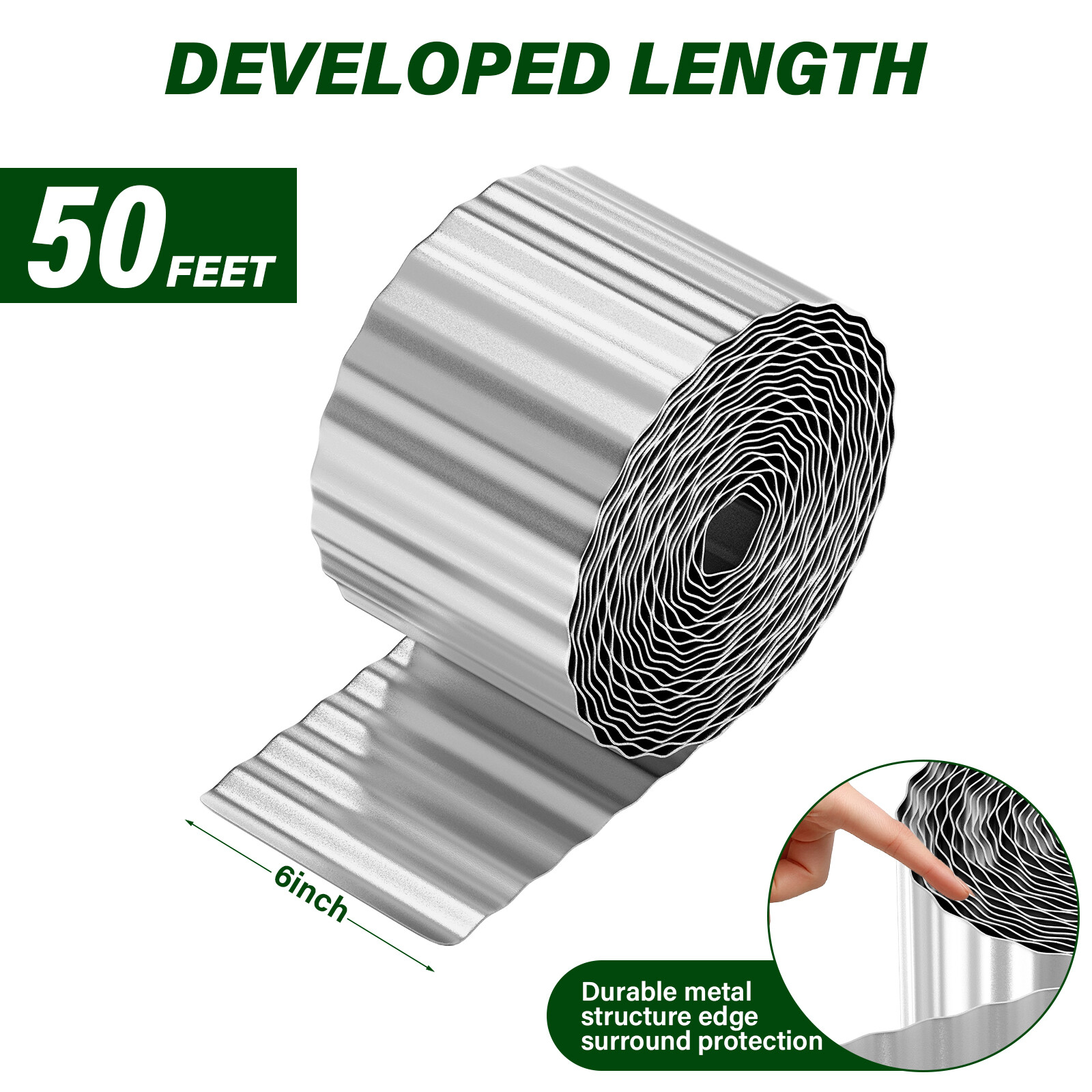 50FT DIY Corrugated Corten Steel Edges Metal Landscape Edging for Outdoor Garden