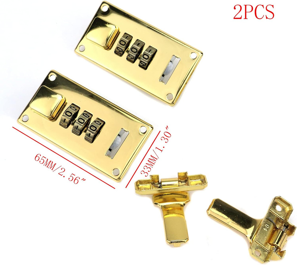 2Pcs Luggage Combination Lock, Toolbox Hasp with Combination Lock, 3 Digit Passw
