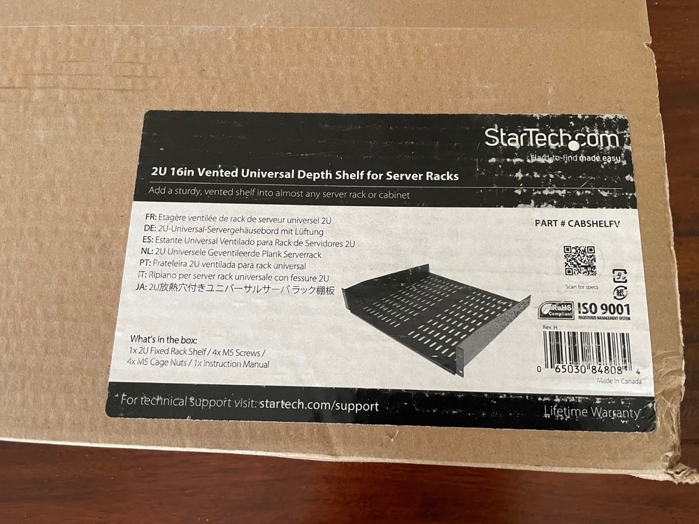 StarTech.com CABSHELFV 2U 16 in Universal Vented Rack Mount Shelf