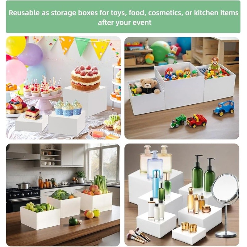 Versatile Buffet Risers Multiuse Food Display Stand Storage Box Easy Clean New
