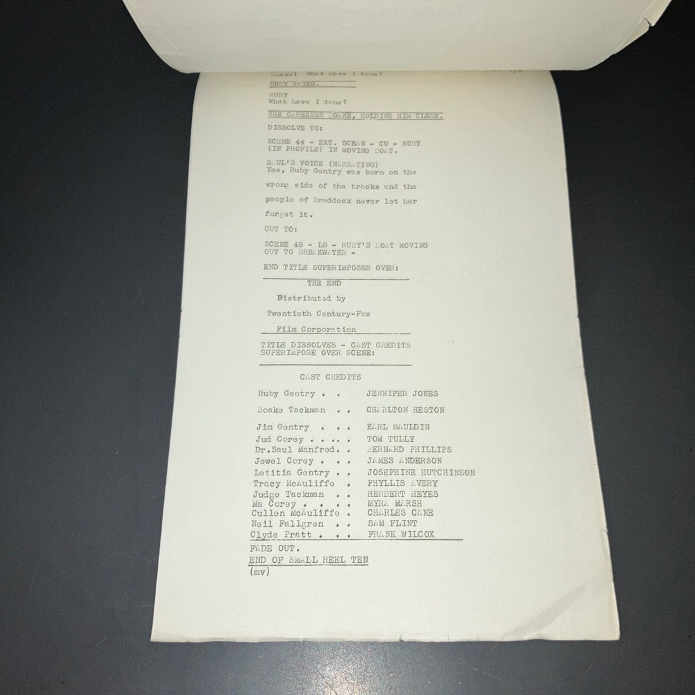 RUBY GENTRY (1952) King Vidor Dialogue & Continuity Scripts+SELZNICK COPIES+COA!