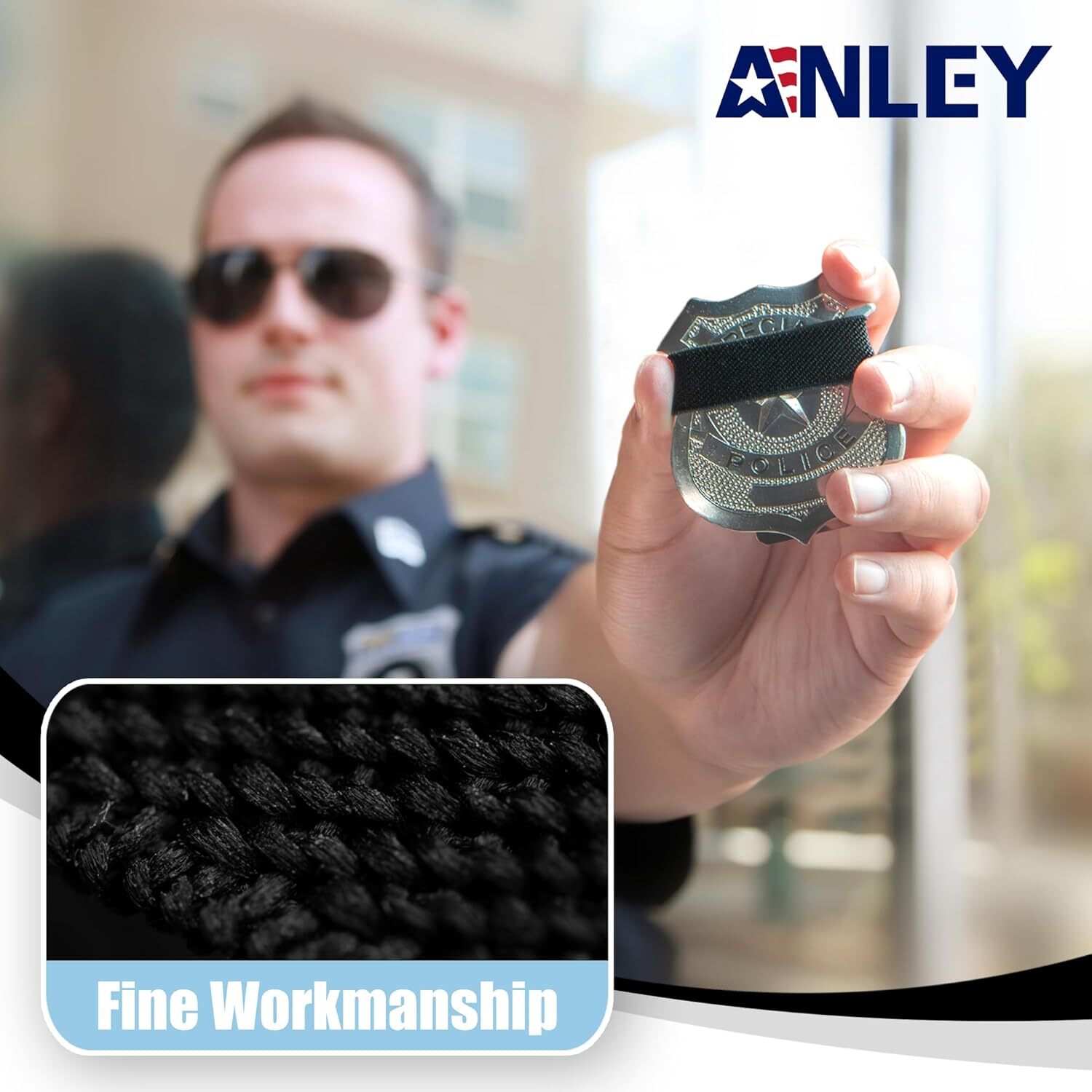 Anley 30 Pack Black Police Mourning Bands - High Elastic Twill Bands Fits Badge