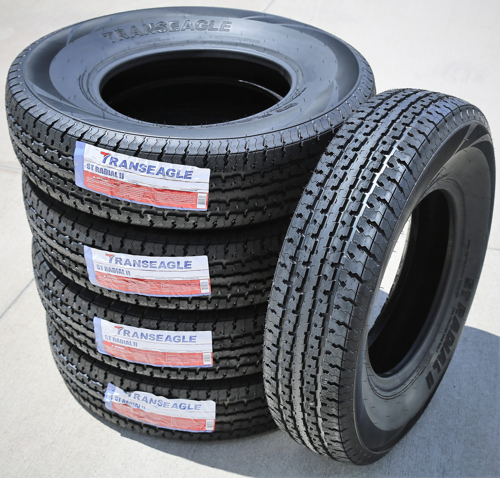 4 Tires Transeagle ST Radial II Steel Belted ST 205/75R14 Load E 10 Ply Trailer