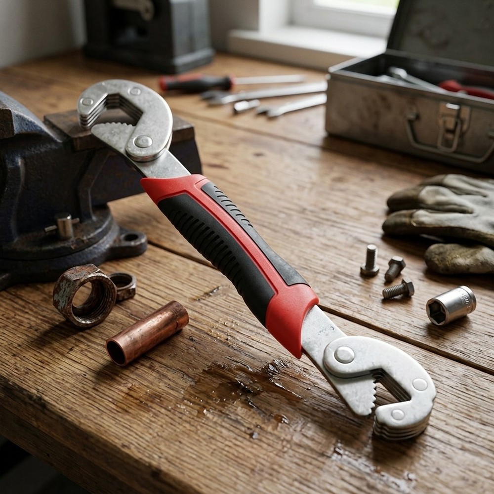 Heavy Duty Adjustable Universal Double Head Wrench, Multi Purpose Spanner Tool