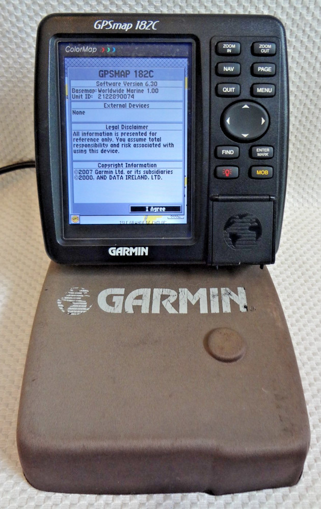 GARMIN GPSMAP 182C MARINE CHART PLOTTER FISHFINDER GPS UNIT w/ KNOBS & COVER