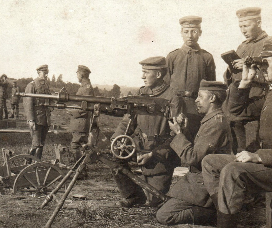 WWI German Soldiers Hotchkiss Machine Gun Real Photo Postcard RPPC