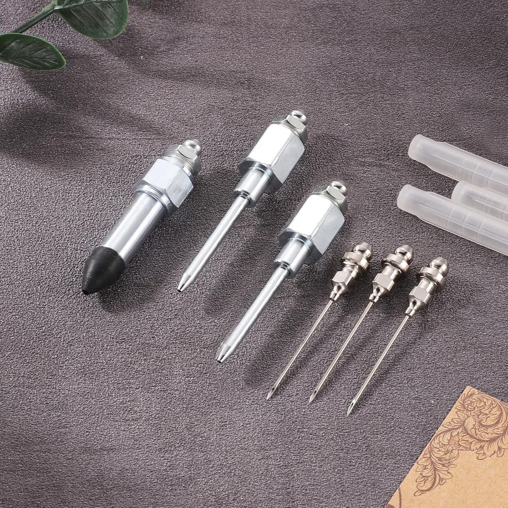 6pcs Grease Gun Accessory Set, Including 3 Grease Needle Nozzle 2 Grease Needle