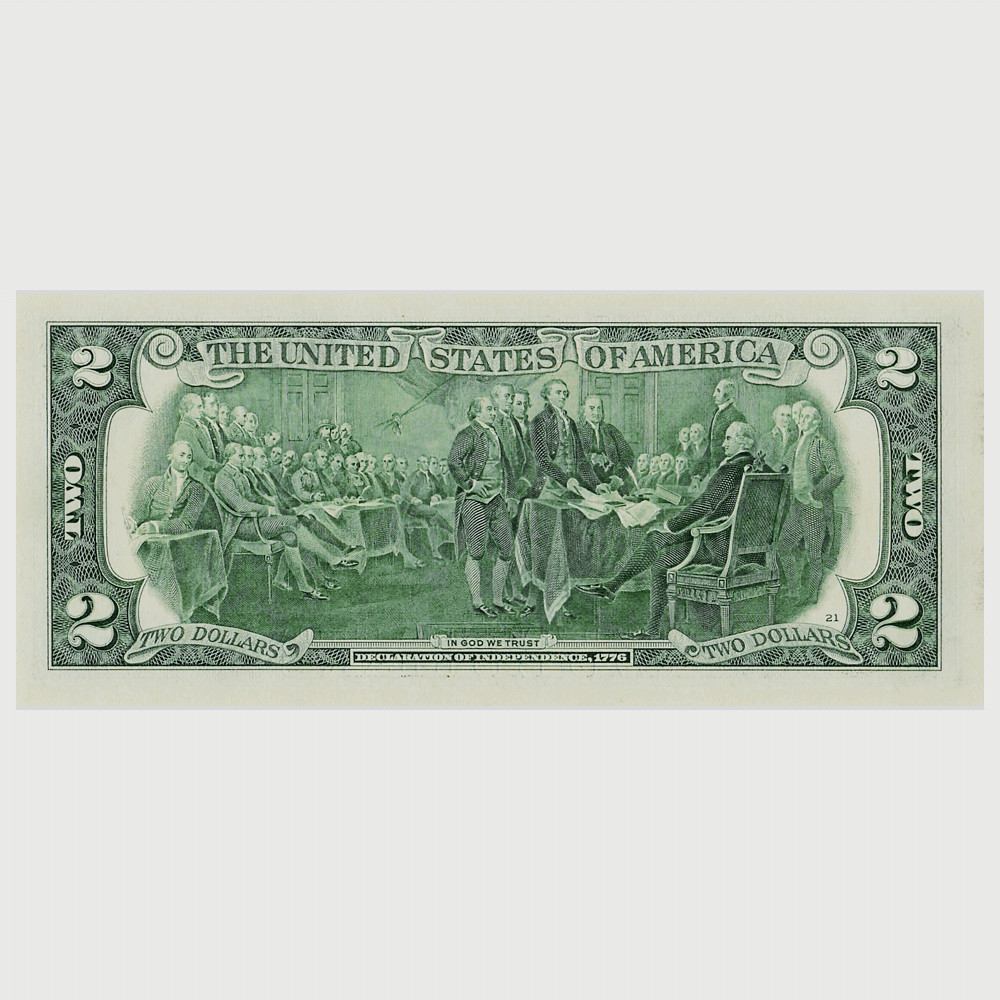 True Flipper Fancy Serial Number 2 Dollar Bill Crisp C09096900A