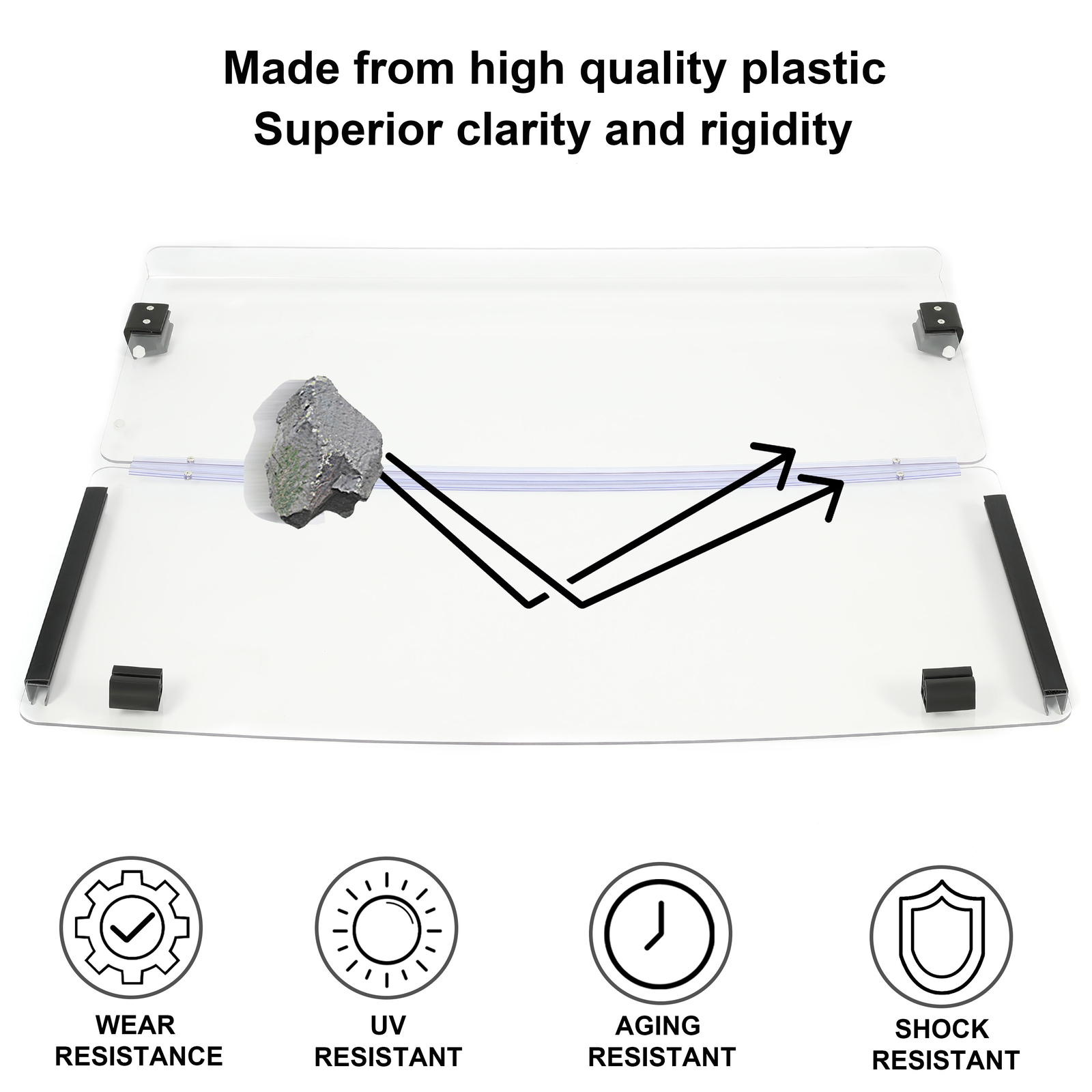 Clear Fold Down Golf Cart Windshield for EZGO Marathon 1986-1994.5