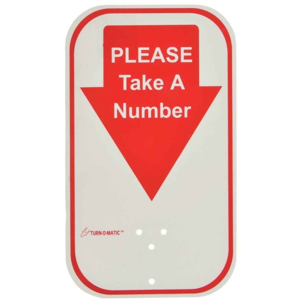 Red Take-a-Number Sign