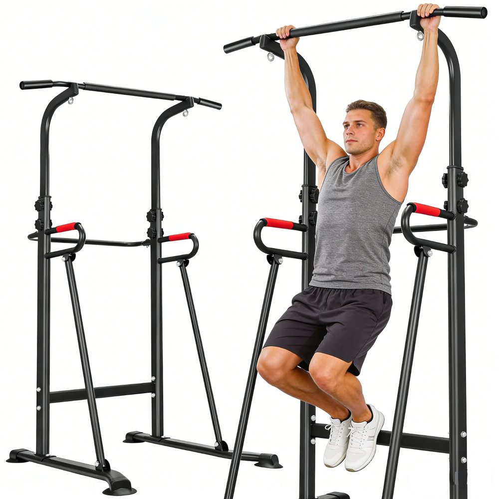 Basic Power Tower Pull Up Dip Station, Adjustable Home Gym Strength Trainer