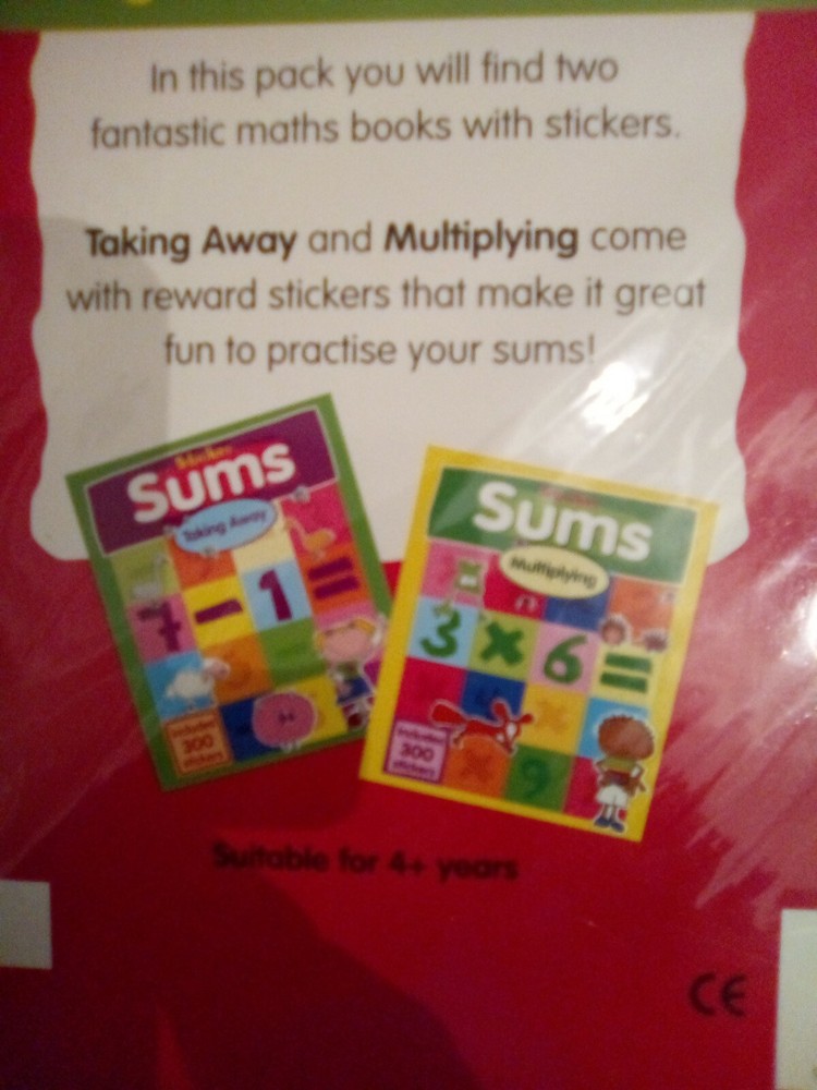 Sticker Sums Maths Pack Taking Away and Multiplying For 4+Years
